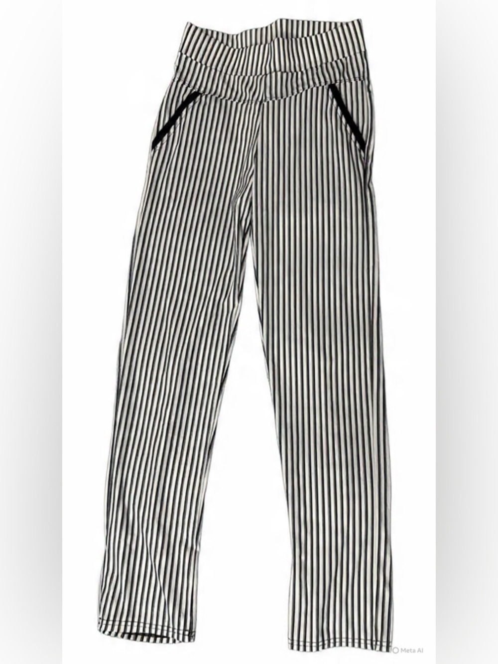 Black & White Vertical Stripe Wide-Leg Pants